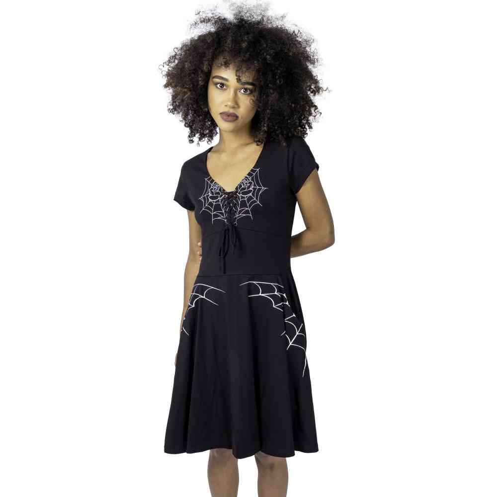 Rockabella - BLACK WIDOW Korte jurk - Zwart